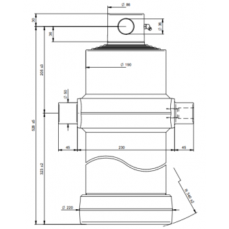 Teleskopski cilinder 5 stopenj 22 ton 1850 mm z luknjo 5007F
